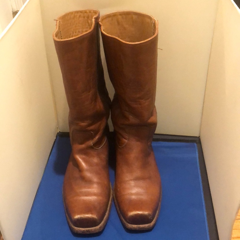 Frye Vintage Campus Boots Mens Size 13 US Leather Brown Square Toe
